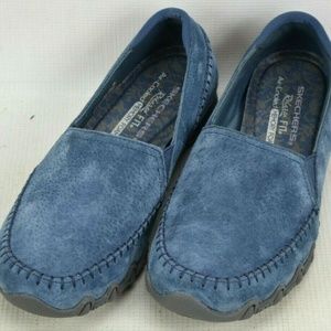 Skechers Relaxed Biker Alumni Suede Loafers Wm 7M
